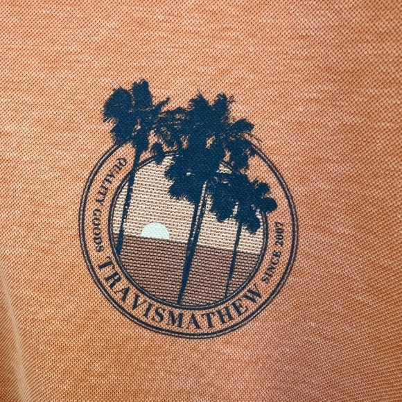 Travis Mathew Men's Orange Palm Tree Polo Golf Shirt Size XXL - Picture 3 of 5
